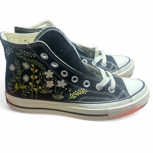 Converse Chuck Taylor All Star 70s black floral high top  Size 7.5